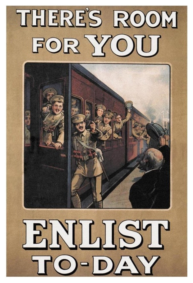 "WWI: There's Room for You: Enlist Today" Paper Print by W.A. Fry, 26"x38"