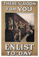 "WWI: There's Room for You: Enlist Today" Paper Print by W.A. Fry, 26"x38"