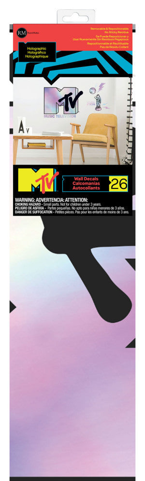 Mtv Holographic Peel And Stick Giant Wall Decals