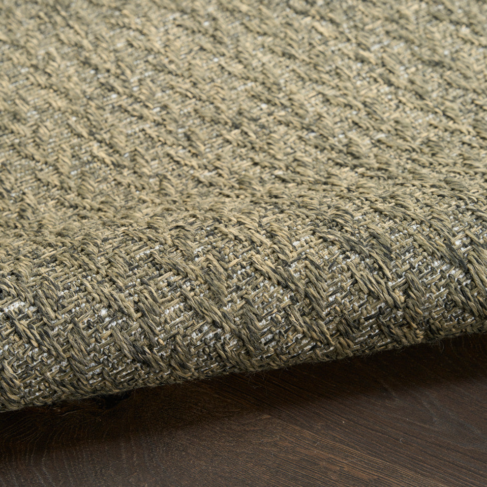 Nourison Tulum 4' x 6' Olive Outdoor Rug