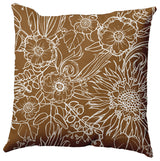18" x 18" Zentangle Decorative Indoor/Outdoor Pillow, Brown
