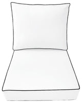 |Cover only| Outdoor Contrast Pipe Trim Small Deep Seat Back Pillow Cover AD106
