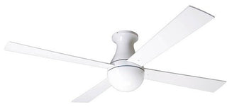 Ball Flush Mount Fan, Gloss White, 52"