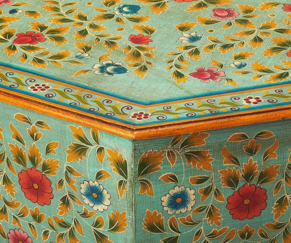 Colorful Hexagonal Artisan Coffee Table