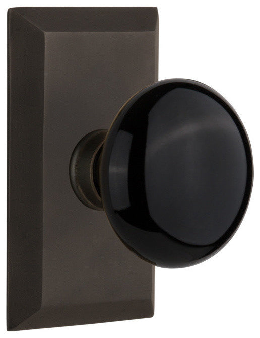 Studio Plate Privacy Porcelain Door Knob, Oil-Rubbed Bronze