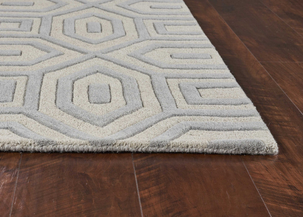 HomeRoots 8' x 10' 6" Wool Grey Area Rug
