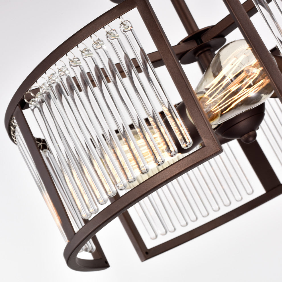 CHLOE Lighting FREY Transitional 3-Light Oil Rubbed Bronze Semi-Flush Fixture