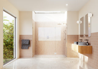 Glass Warehouse 78"x100" Frameless 3 Panel Inline Shower Door, Brushed Nickel