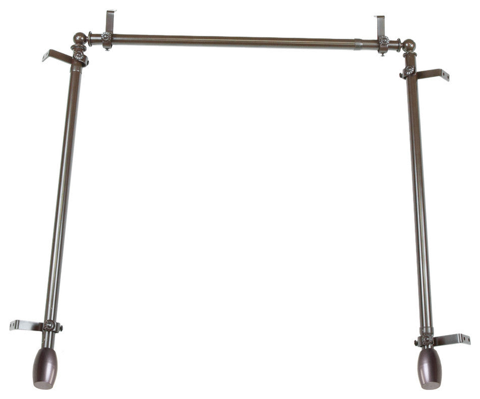 Julie Multi Angle Ceiling Rod 120-170", Cocoa, Three Sided
