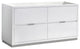 Valencia Free Standing Double Sink Bathroom Cabinet, Glossy White, 60"