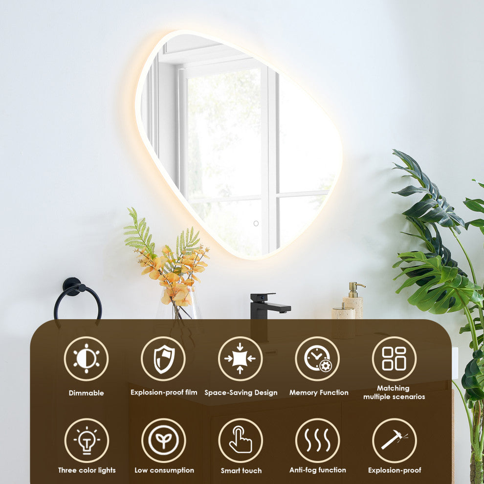 Siena Wall-mounted Single Bath Vanity, Light Brown, 36inch, With Mirror