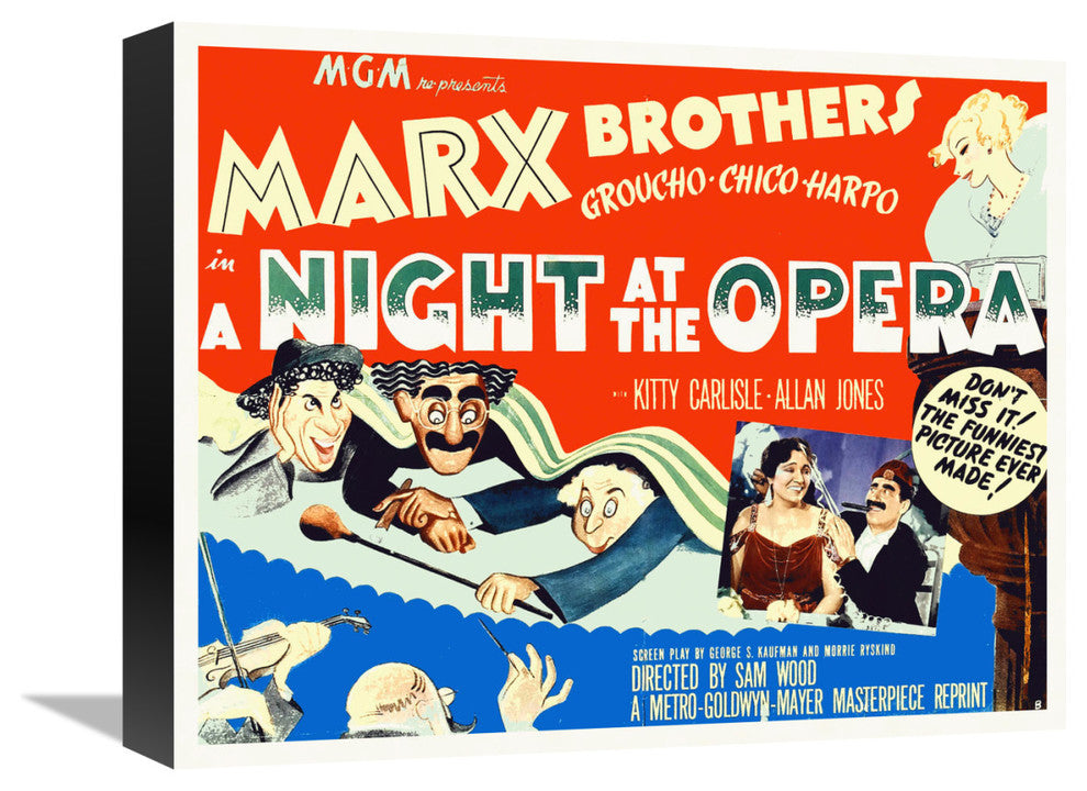 "Marx Brothers - A Night at the Opera 06" Canvas Giclee, 16"x13"