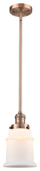 Canton 1-Light Mini Pendant, Antique Copper, Matte White