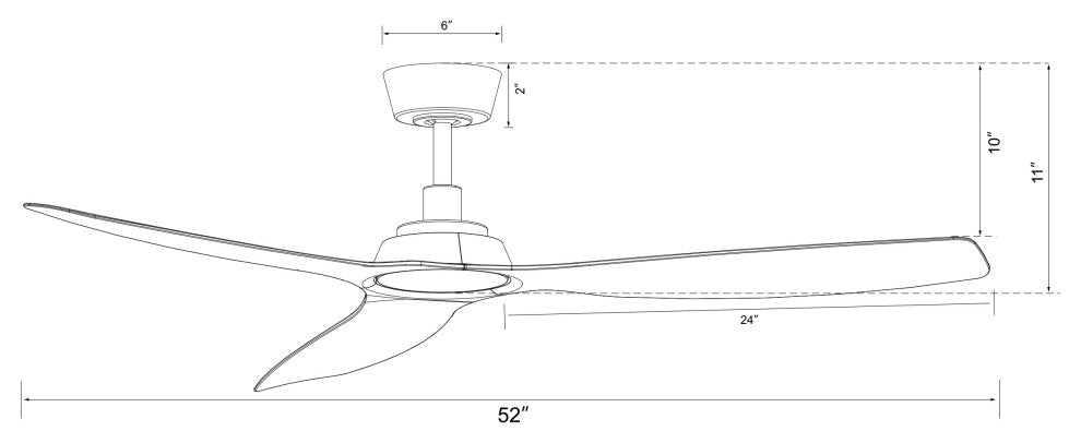 Lucci Air Moto 52" Ceiling Fan, White