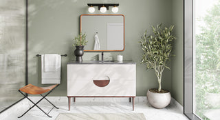 Rhonda Bath Vanity, Beige, 48", Single Sink, Freestanding