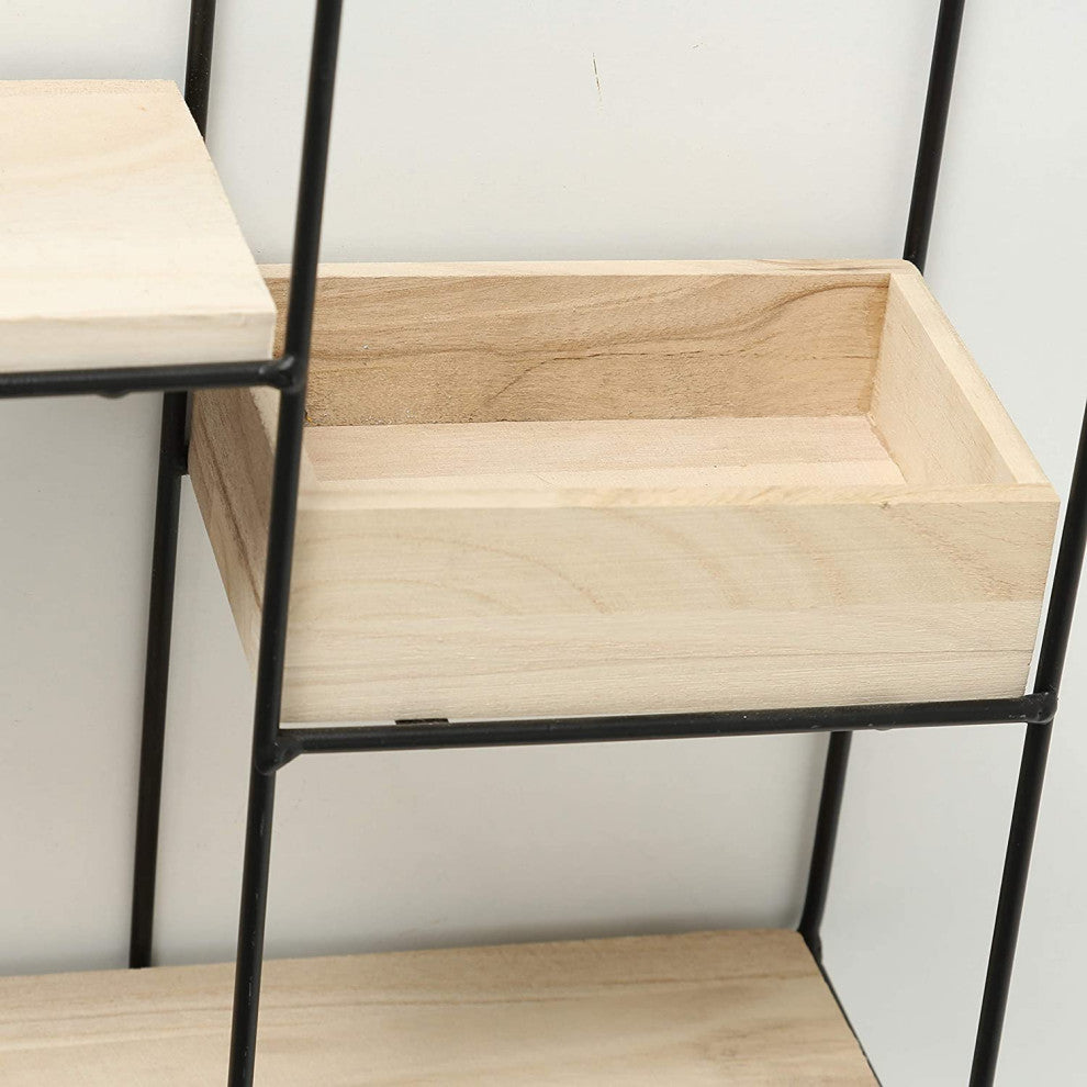 Modernist Industrial Chic Floating Box Shelf Unit, Wall Mounted