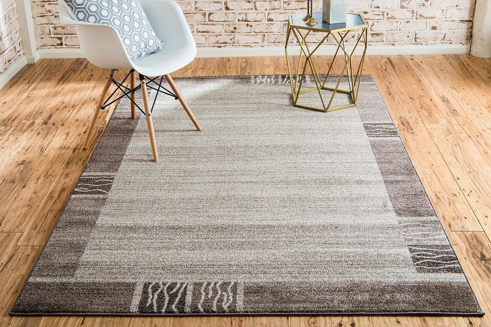 Rug Unique Loom Del Mar Light Brown Round 6' 0 x 6' 0