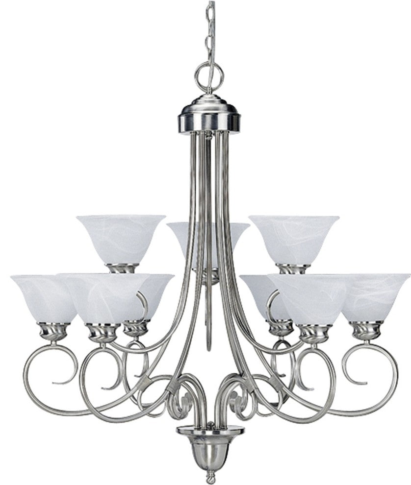 Troy 9-Light Interior Chandelier, Brushed Nickel