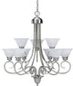 Troy 9-Light Interior Chandelier, Brushed Nickel
