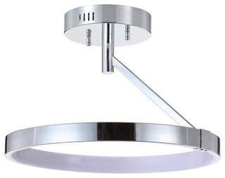 Owen 17.5" Dimmable Integrated Led Metal Semi-Flush Mount, Chrome