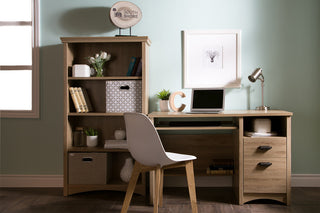 South Shore Gascony Computer Desk With Keyboard Tray, Rustic Oak