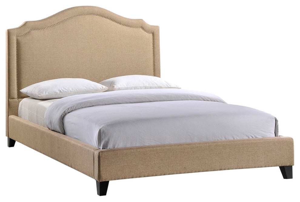 Modern Contemporary Bedroom Queen Bed Frame Beige