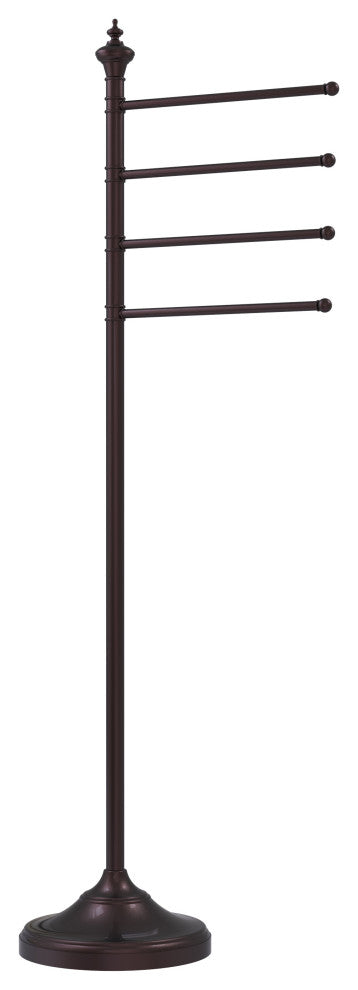Floor Standing 4 Pivoting Swing Arm Towel Holder, Antique Bronze