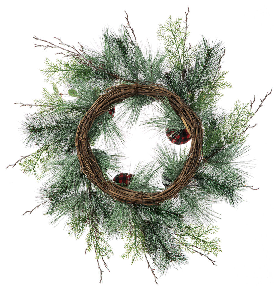 24"D Frosted Ornament Wreath