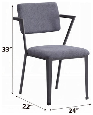 ACME Cargo Chair, Gray Fabric and Gunmetal