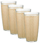 Fishnet Doublewall Drinkware Glasses, Tan, 22 oz., Set of 4