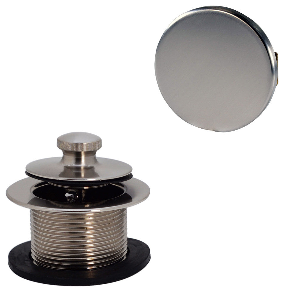 Two Post Style Large Kitchen Basket Strainers, Powdercoated Flat Black, Satin Nickel