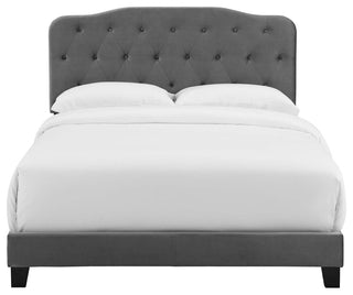 Gray Amelia Full Performance Velvet Bed