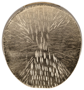 Metal, 8" Etched Oval Vase, Champagne