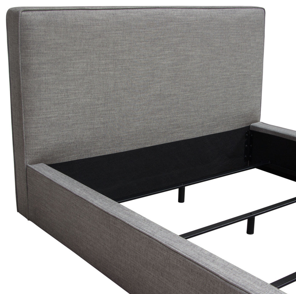 Cloud 43" Low Profile Queen Bed, Gray Fabric