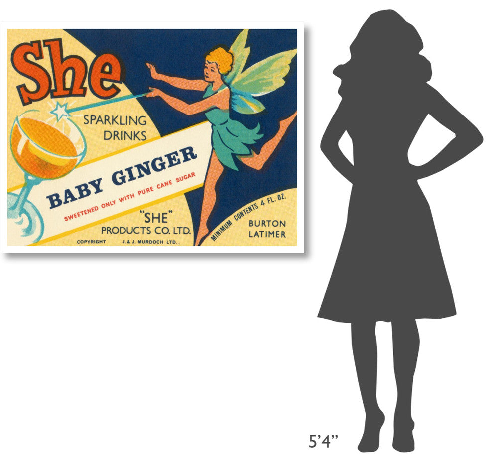 "Baby Ginger" Digital Paper Print by Vintage Booze Labels, 46"x35"