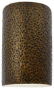 Ambiance, Small Cylinder, Open Top & Bottom Wall Sconce, Hammered Polished Brass