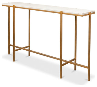 Shagreen Console Table Osprey White Leather