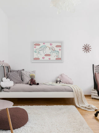 "Cute Unicorns" Framed Painting Print, 45"x30"