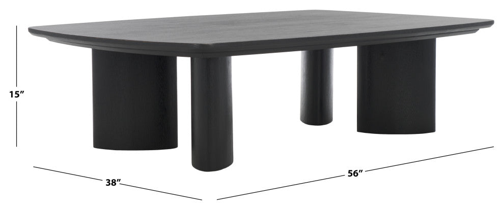 Safavieh Couture Barnard Rectangle Wood Coffee, Black