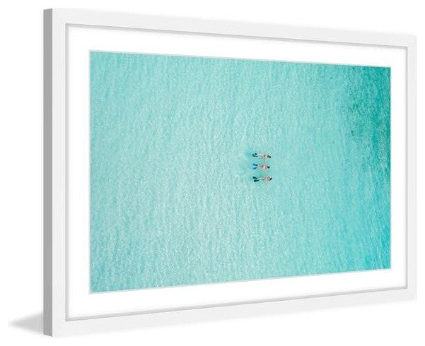 "Aqua Waters" Framed Painting Print, 36"x24"