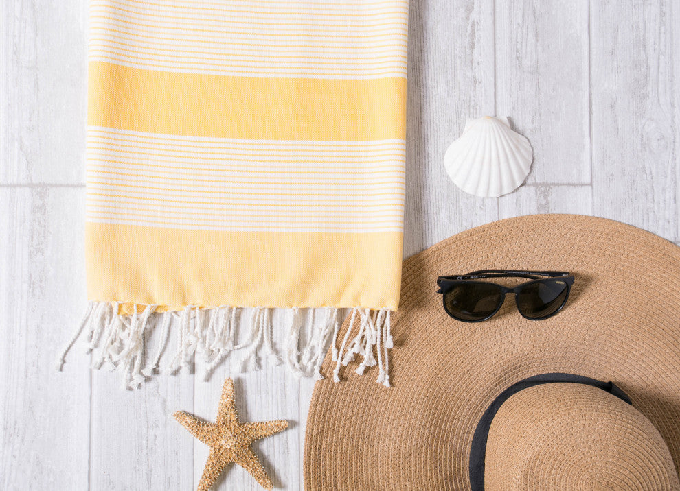 Yellow Stripe Fouta Towel