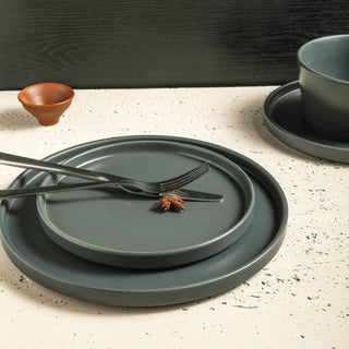 Stone Lain Celina Stoneware 16 Piece Dinnerware Set, Gray Matte