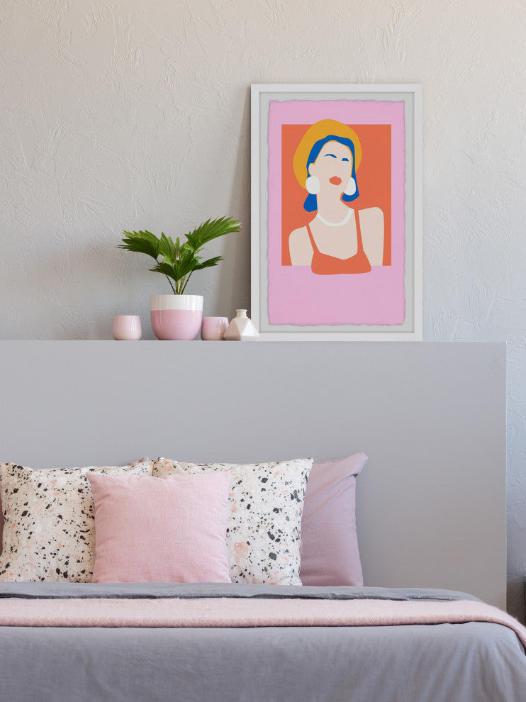 "Yellow Hat" Framed Painting Print, 30x45