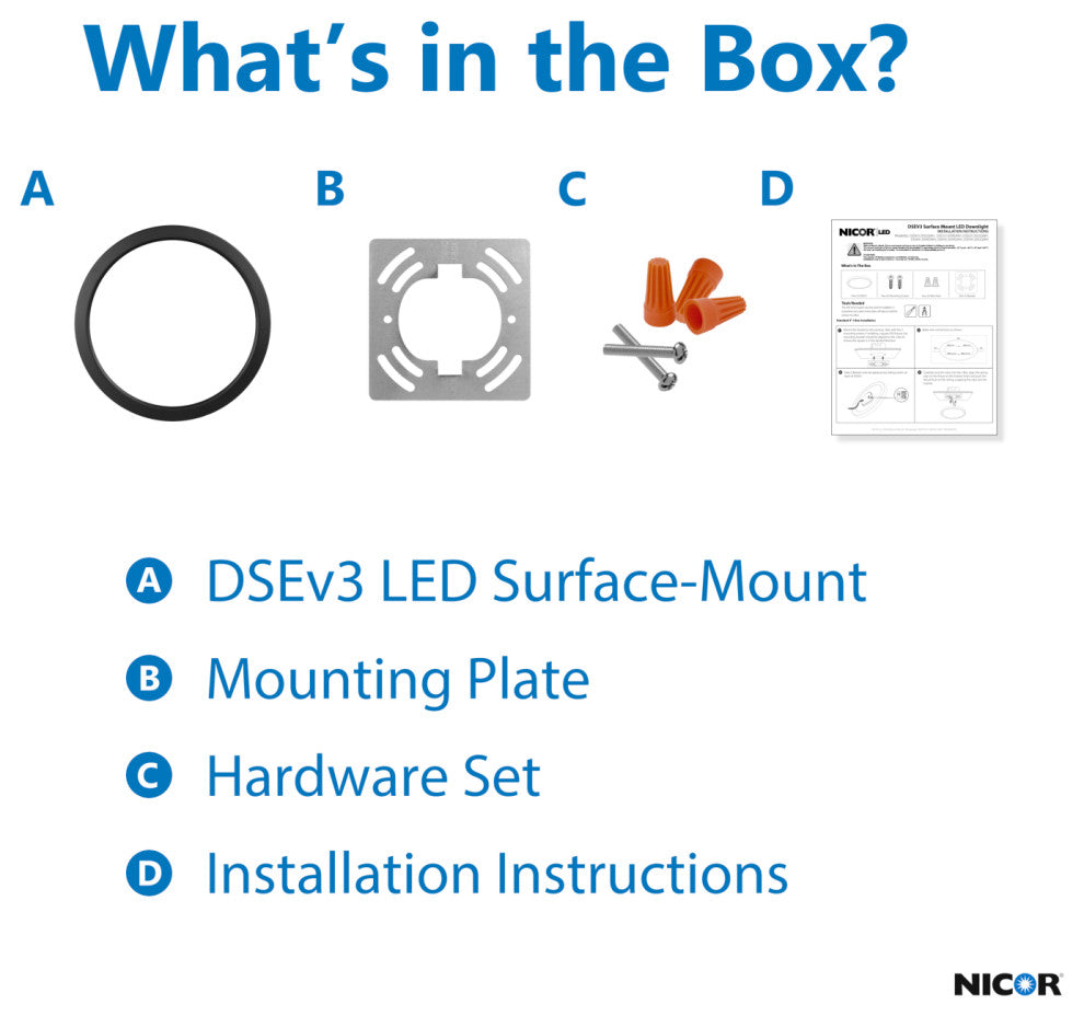 DSE 8" Black Round Selectable LED Surface Mount Downlight