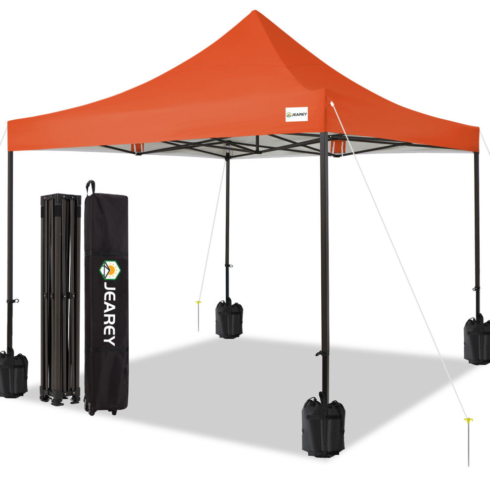 JEAREY Pop Up Canopy Tent, Outdoor Canopy, 4 Sand Bags, Red, 12x12ft