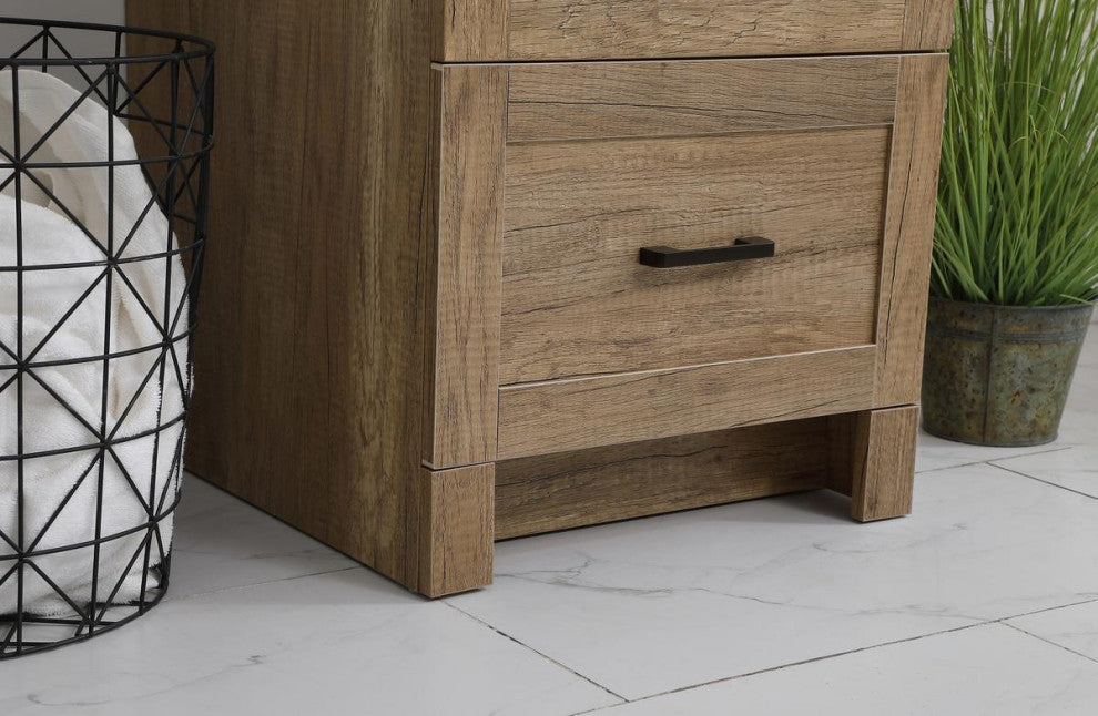 Home Living Single 18" Bathroom Vanity (Natural Oak)