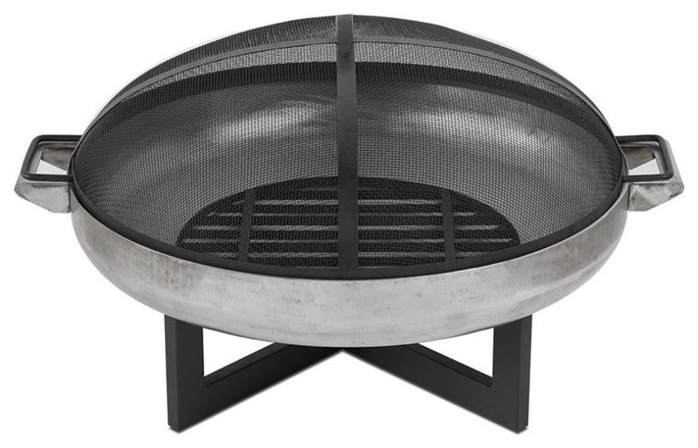 Real Flame La Porte 37" Round Wood Burning Steel Fire Pit in Rust Brown