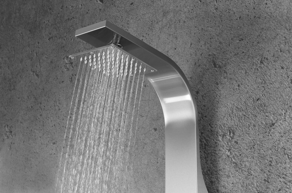 ANZZI Silent 40" Full Body Shower Panel, Brushed Steel