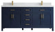 Cambridge 72 Double Sink Bath Vanity in Hale Navy Blue 2" Empira Quartz