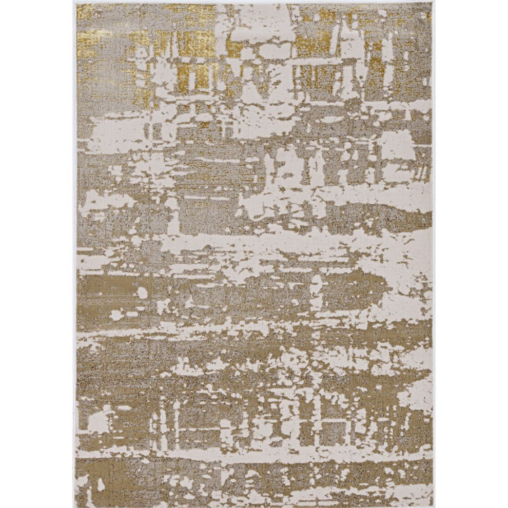 KAS Luna 7132 Ivory/Gold Escape Area Rug, 9'10"x13'2"